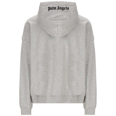 Palm Angels Embroidered Logo Grey Hoodie