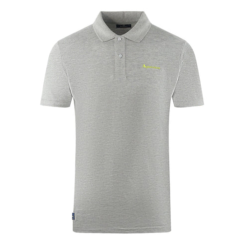 Aquascutum Brand Logo Plain Grey Polo Shirt