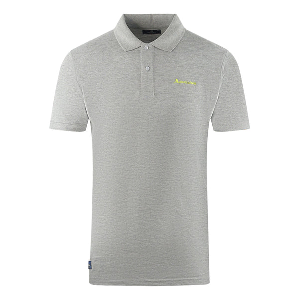 Aquascutum Brand Logo Plain Grey Polo Shirt