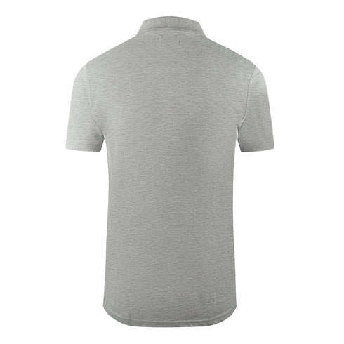 Aquascutum Brand Logo Plain Grey Polo Shirt
