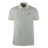 Aquascutum Twin Tipped Collar Brand Logo Grey Polo Shirt