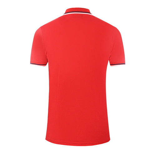 Aquascutum Twin Tipped Collar Brand Logo Red Polo Shirt - Style Centre Wholesale