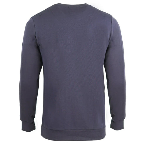 Aquascutum Large Crest Crew Neck Navy Blue Sweatshirt