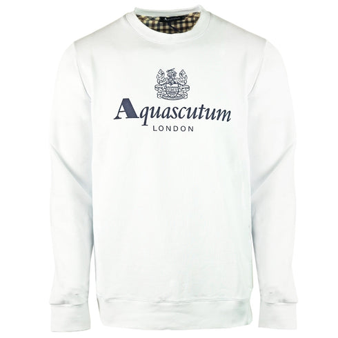Aquascutum Waterfield Logo White Sweatshirt