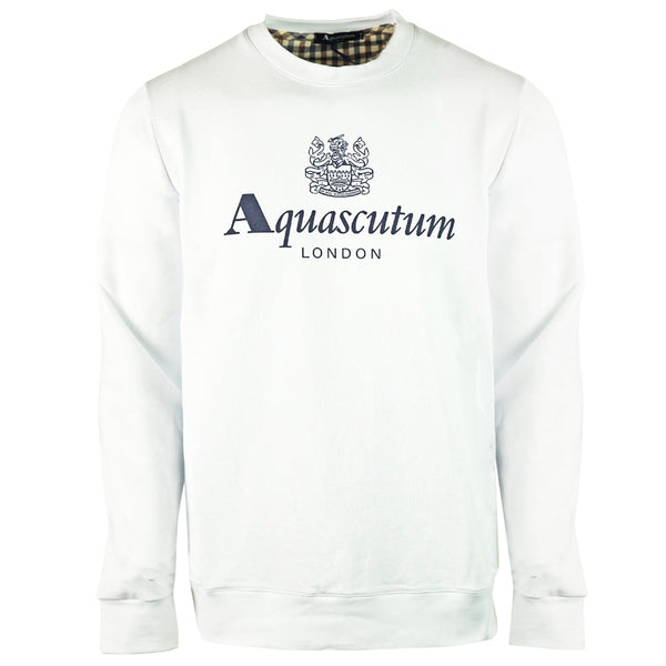Aquascutum Waterfield Logo White Sweatshirt
