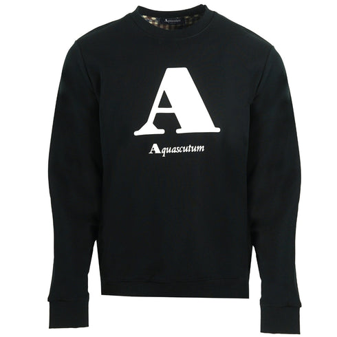 Aquascutum "A" Logo Black Sweatshirt QMF003L0 02