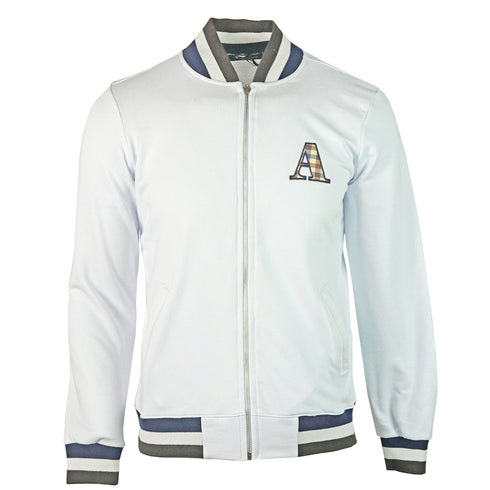 Aquascutum A Logo Zip Sweater White Jacket