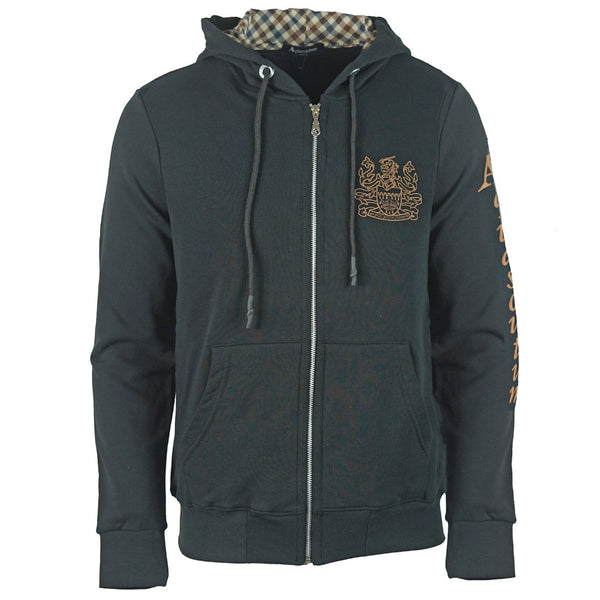 Aquascutum Waterfield Logo Black Zip Hoodie