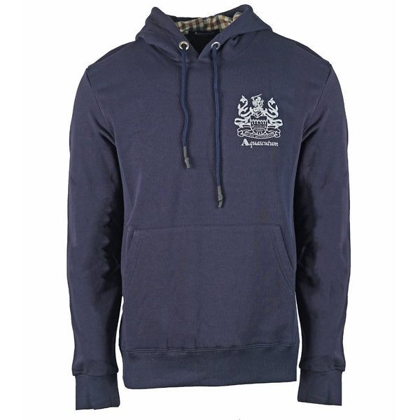 Aquascutum Aldis Logo Navy Hoodie