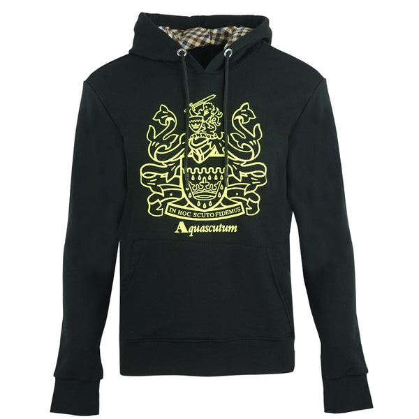 Aquascutum Large Crest Black Hoodie