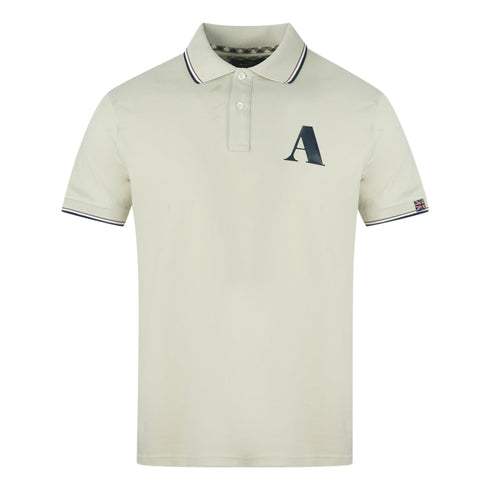 Aquascutum A Logo Biege Polo Shirt QMP010 10