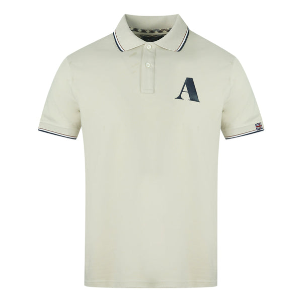 Aquascutum A Logo Biege Polo Shirt QMP010 10