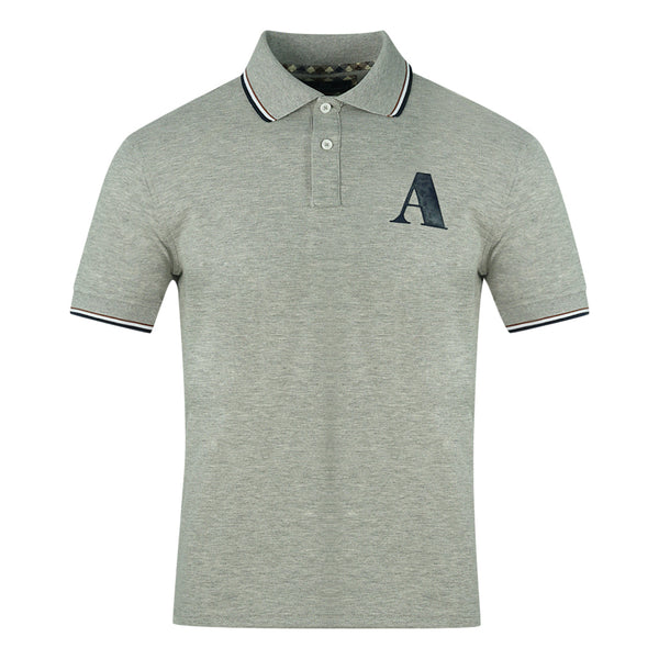 Aquascutum A Logo Grey Polo Shirt QMP010 94