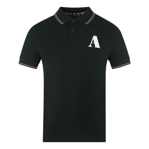 Aquascutum A Logo Black Polo Shirt Qmp010 99