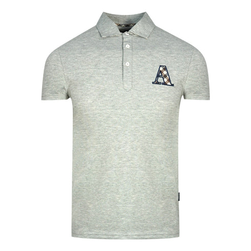 Aquascutum Check A Logo Grey Polo Shirt