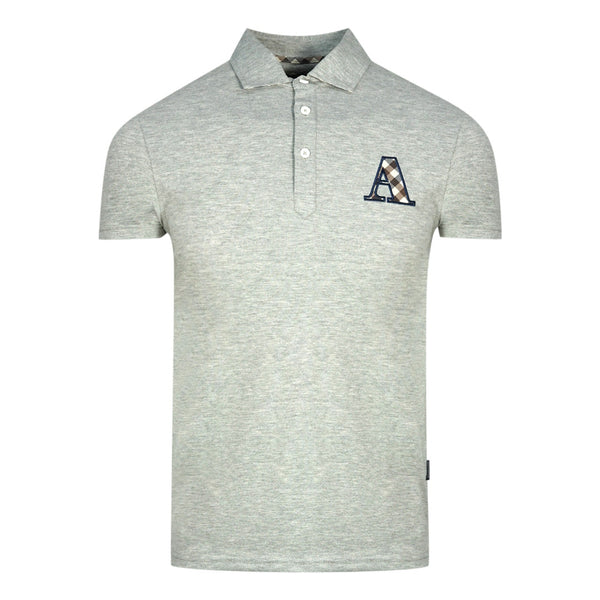 Aquascutum Check A Logo Grey Polo Shirt
