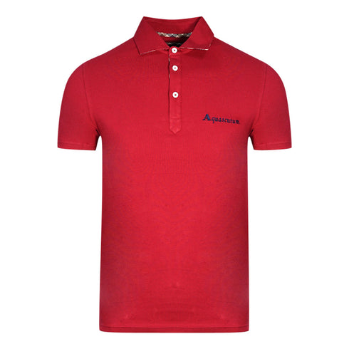 Aquascutum Signature Logo Red Polo Shirt