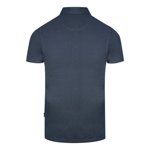 Aquascutum Signature Logo Navy Blue Polo Shirt - Style Centre Wholesale