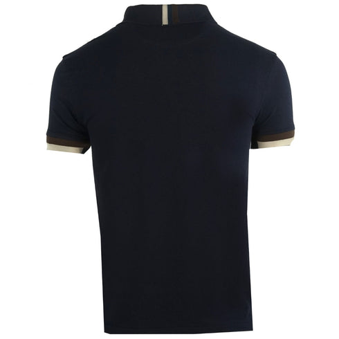Aquascutum Aldis Crest Logo Navy Polo Shirt QMP023 03