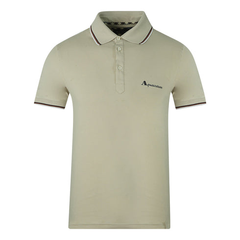 Aquascutum Brand Logo Beige Polohirt QMP024 10