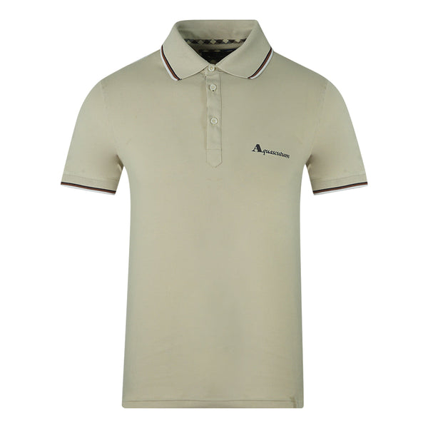 Aquascutum Brand Logo Beige Polohirt QMP024 10