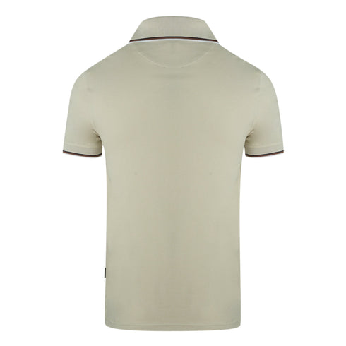 Aquascutum Brand Logo Beige Polohirt QMP024 10