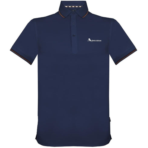 Aquascutum Brand Logo Navy Polo Shirt 1