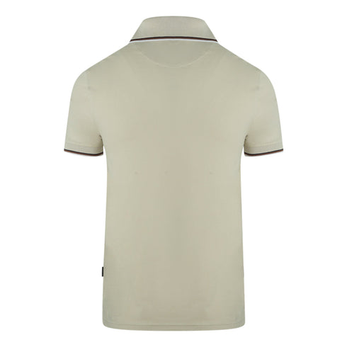 Aquascutum Tipped Collar Beige Polo Shirt QMP028 10