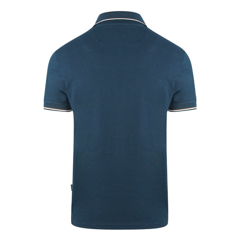 Aquascutum Tipped Collar Blue Polo Shirt 1