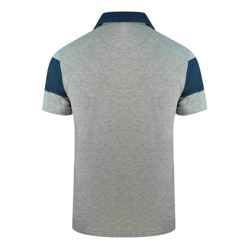 Aquascutum Colour Block Aldis Crest Chest Logo Grey Polo Shirt QMP030 94
