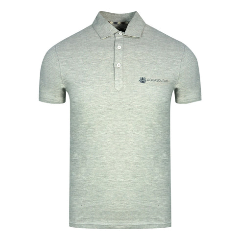 Aquascutum Aldis Crest Block Logo Grey Polo Shirt