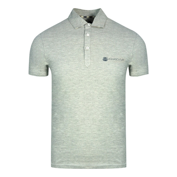 Aquascutum Aldis Crest Block Logo Grey Polo Shirt
