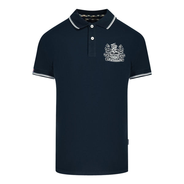 Aquascutum Aldis Tipped Navy Blue Polo Shirt