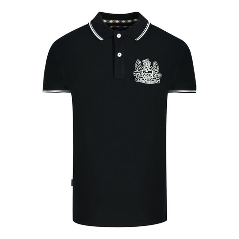 Aquascutum Aldis Tipped Black Polo Shirt
