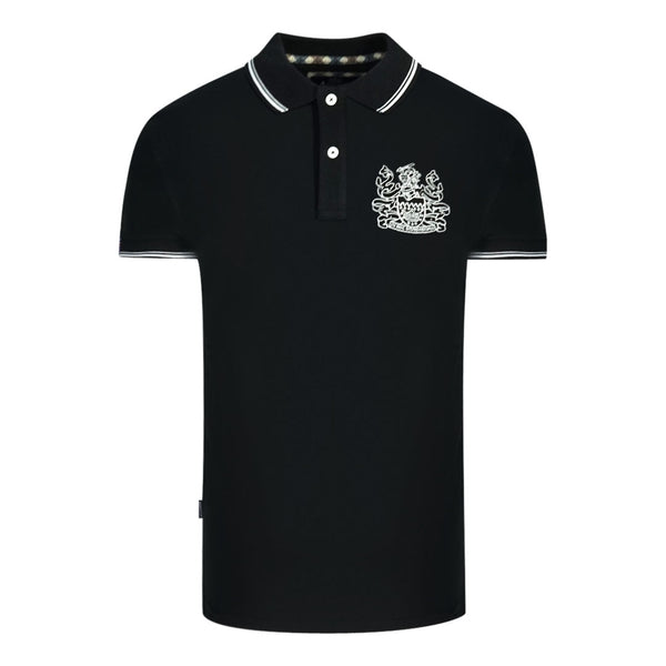Aquascutum Aldis Tipped Black Polo Shirt