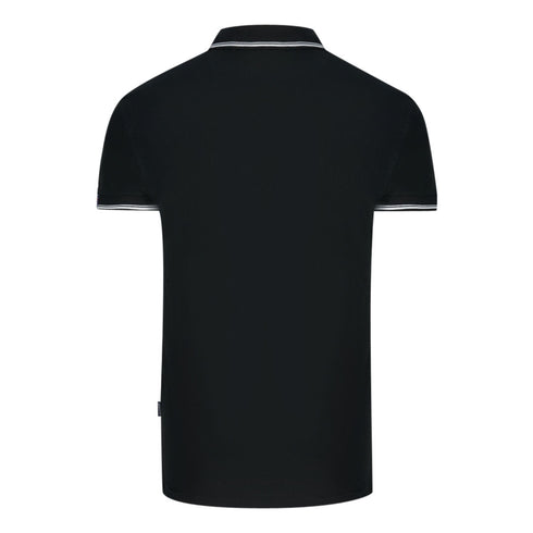 Aquascutum Aldis Tipped Black Polo Shirt