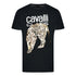 Cavalli Class Large Gold Tiger Stencil Logo Black TShirt QXT61I JD060 05051