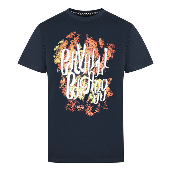 Cavalli Class Bold Logo Navy T Shirt