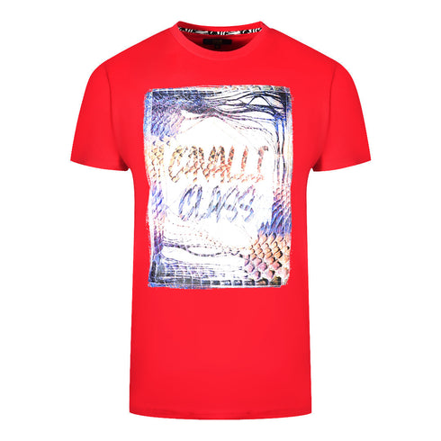 Cavalli Class Box Logo Red T Shirt