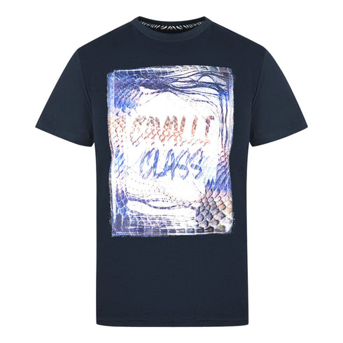 Cavalli Class Box Logo Navy Blue T Shirt