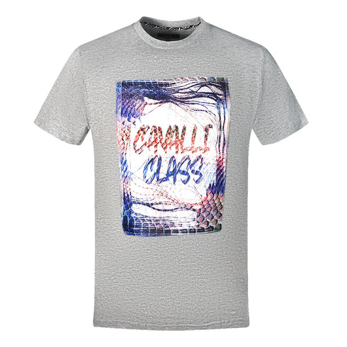 Cavalli Class Box Logo Grey T Shirt