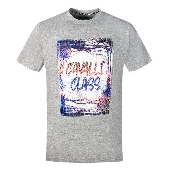 Cavalli Class Box Logo Grey T Shirt