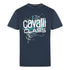 Cavalli Class Snake Skin Scribble Navy T Shirt