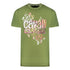 Cavalli Class Leopard Print Logo Green T Shirt