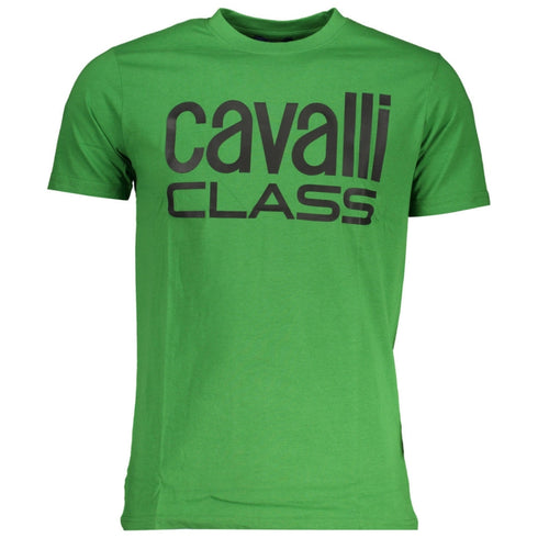 Cavalli Class Bold Black Logo Green T-Shirt QXT62Q JD060 07334
