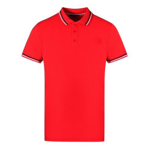 Cavalli Class Twinned Tipped Collar Red Polo Shirt