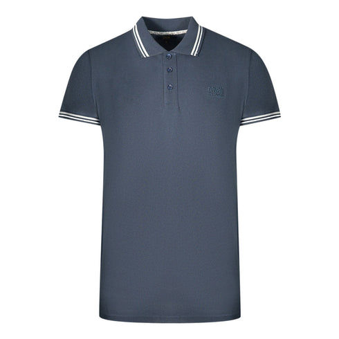 Cavalli Class Twinned Tipped Collar Navy Blue Polo Shirt