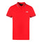 Cavalli Class Twinned Tipped Collar White Logo Red Polo Shirt