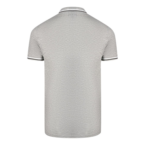 Cavalli Class Twinned Tipped Collar Black Logo Grey Polo Shirt