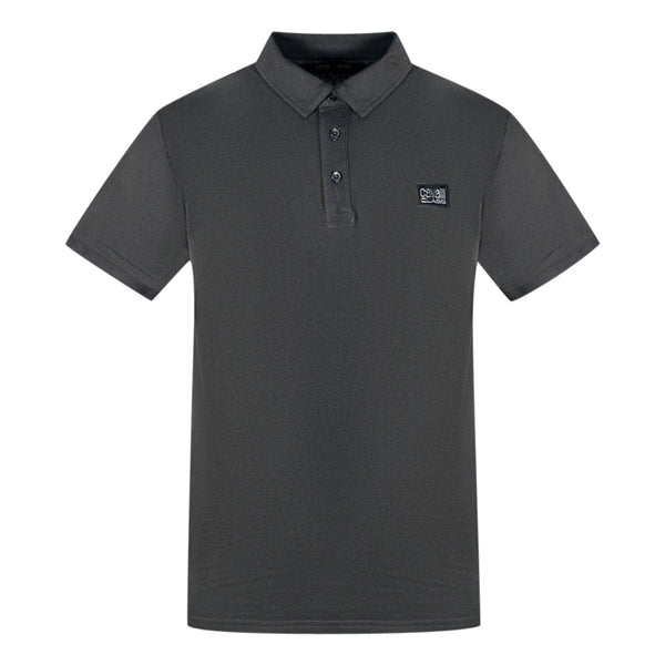 Cavalli Class Patch Logo Black Polo Shirt